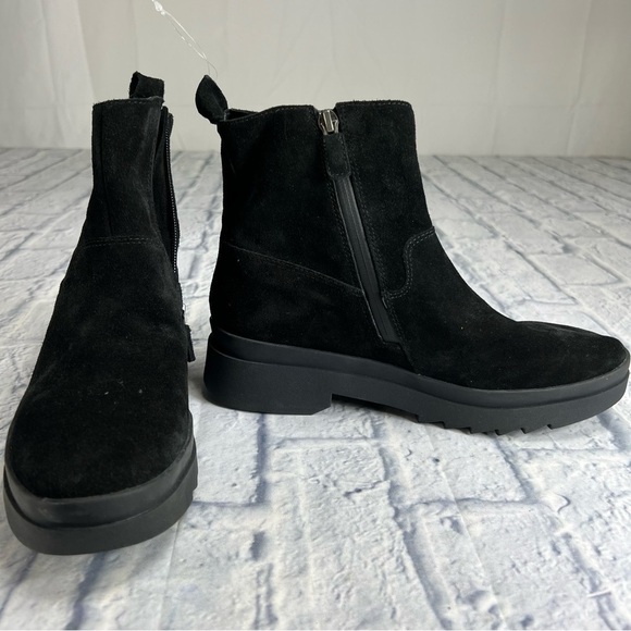 NEW EILEEN FISHER weatherproof black suede boots size 8.5 - Picture 1 of 9
